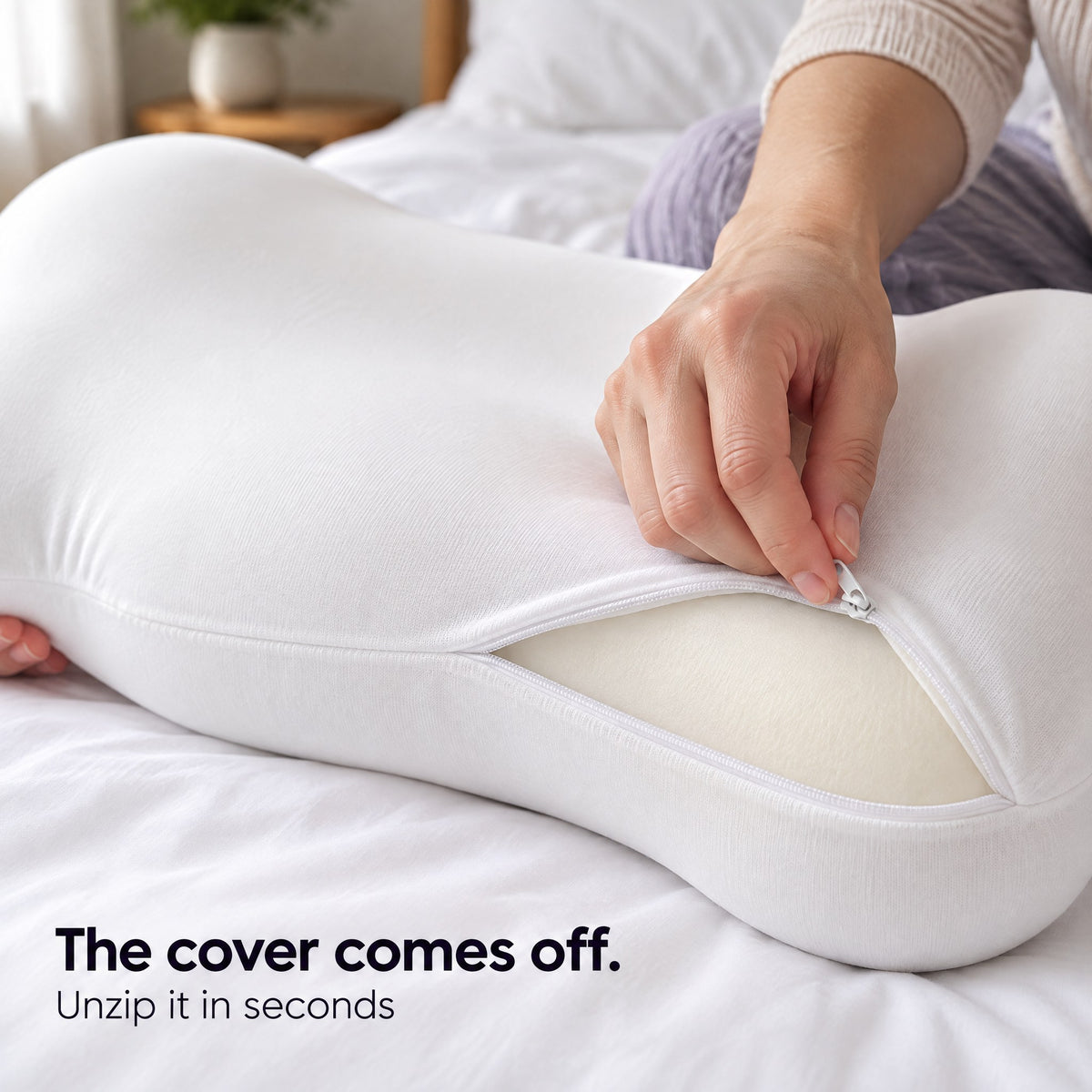 The cover comes off: unzip it in seconds